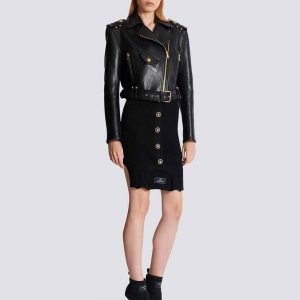 balmain leather jacket