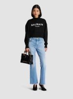 balmain cropped sweatshirt