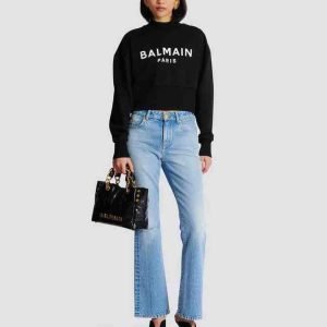 balmain cropped sweatshirt