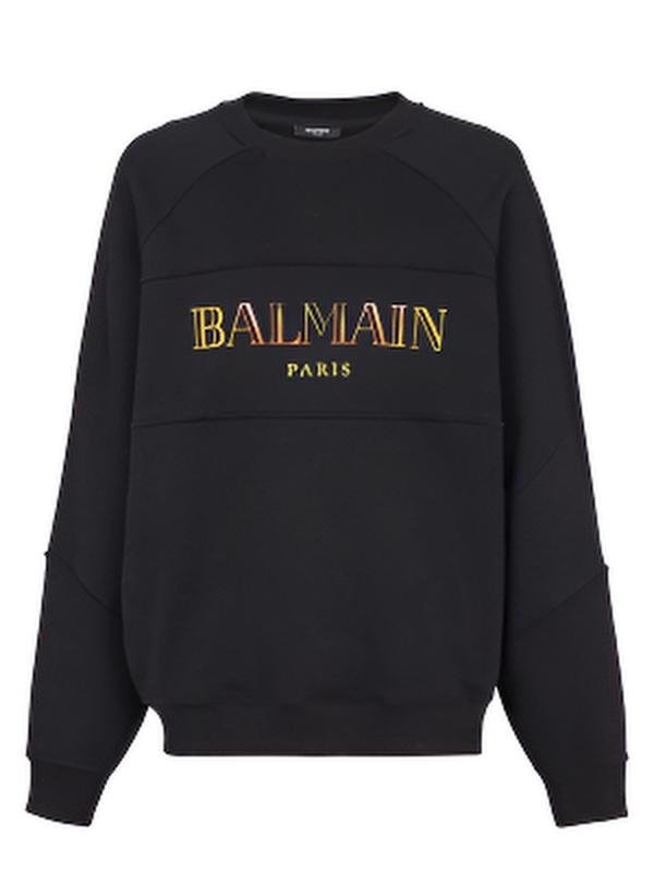 Balmain Crewneck Sweatshirt Front Balmain crewneck sweatshirt front view USA