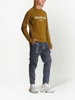 Balmain flocked logo sweatshirt back view