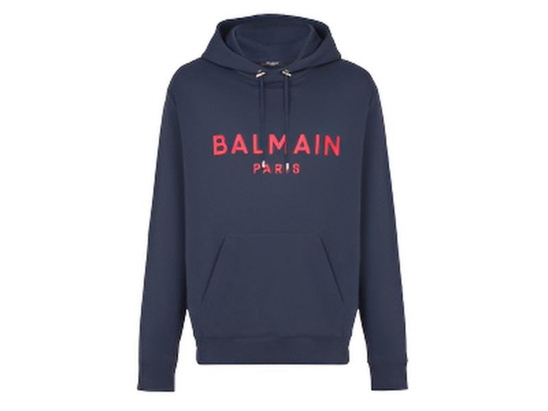 Balmain Biker Hoodie Front Balmain Biker Hoodie front view black