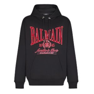 Front view of Balmain cropped hoodie