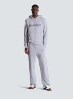Back view of Balmain men hoodie black