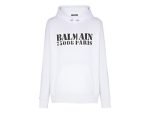 Balmain white hoodie front view