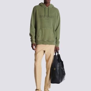 Back view of Balmain camo hoodie