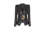 balmain biker jacket women front view