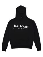balmain black hoodie mens front view