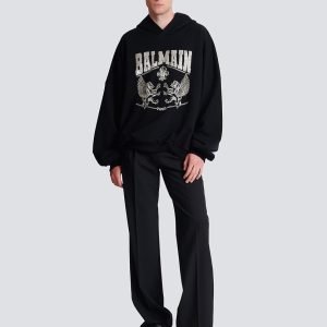 balmain graffiti hoodie back view