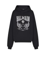 balmain graffiti hoodie front view