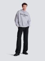 balmain grey hoodie back view