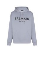 balmain grey hoodie front view