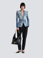balmain jean jacket back view