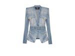 balmain jean jacket front view