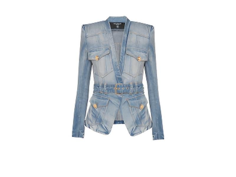 balmain jean jacket balmain jean jacket front view