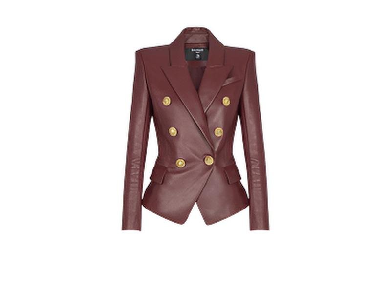 balmain leather biker jacket front front view of balmain leather biker jacket