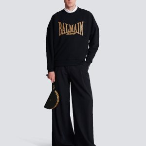 back view of balmain paris black sweatshirt