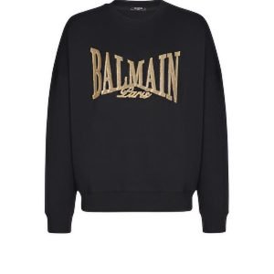 front view of balmain paris black sweatshirt
