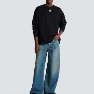 back view of balmain paris sweatshirt black