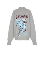 Front view of Balmain printed sweatshirt USA edition.