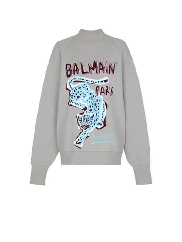 Balmain Printed Sweatshirt Front View Front view of Balmain printed sweatshirt USA edition.
