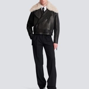 balmain leather jacket for men.