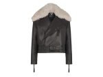 front view of balmain leather jacket for men
