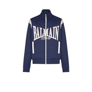 balmain mens biker jacket front view
