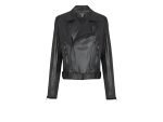 balmain men’s leather biker jacket front view