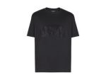 Front view of Balmain crystal-embellishment T-shirt with logo detail