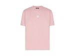 Front view of Balmain logo-embroidered T-shirt in cotton with stitched chest logo