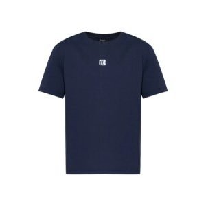 Balmain logo-embroidered crew-neck T-shirt front view with stitched logo