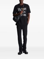 Balmain mens t shirt back view plain design with clean stitching