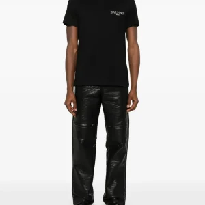 Balmain Logo-Applique Cotton T-Shirt