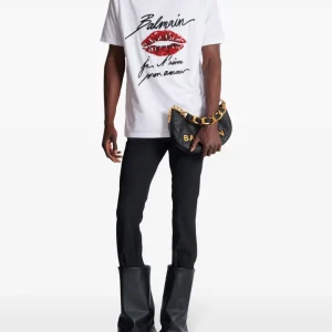 Balmain Love Letter t-shirt back view plain cotton design for men USA