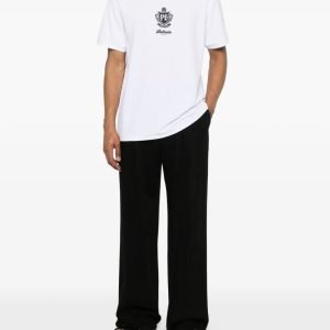 Balmain logo-embroidered T-shirts back view showing clean back design and fit