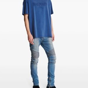 Balmain logo-tag T-shirt back view cotton designer tee shirt