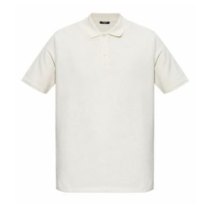 Balmain emblem buttoned polo shirt front view with logo and buttons