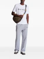 Balmain embroidered Paris T-shirt back view plain cotton design short sleeve