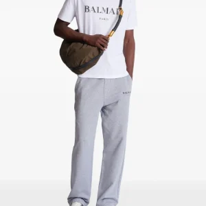 Balmain embroidered Paris T-shirt back view plain cotton design short sleeve