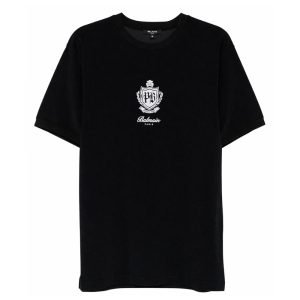 Balmain graphic-print T-shirt front view with logo design