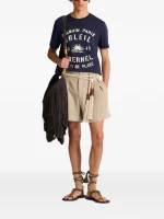 Balmain graphic-print crew neck T-shirt back view plain design with smooth cotton fabric and regular fit