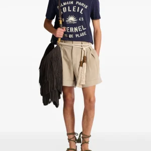 Balmain graphic-print crew neck T-shirt back view plain design with smooth cotton fabric and regular fit