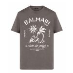 Balmain graphic-print logo-detail T-shirts front view with logo design and clean print on cotton fabric