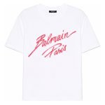 Front view of Balmain Crush Capsule T-shirt showing clean cotton design and Balmain capsule style fit