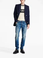 Balmain mid-rise slim-fit jeans back view showing rear denim details and slim-fit construction