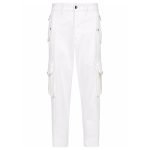 Balmain tapered leg cargo jeans front view with utility pocket design