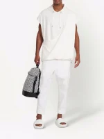 Back view of Balmain tapered leg cargo jeans with tapered streetwear fit