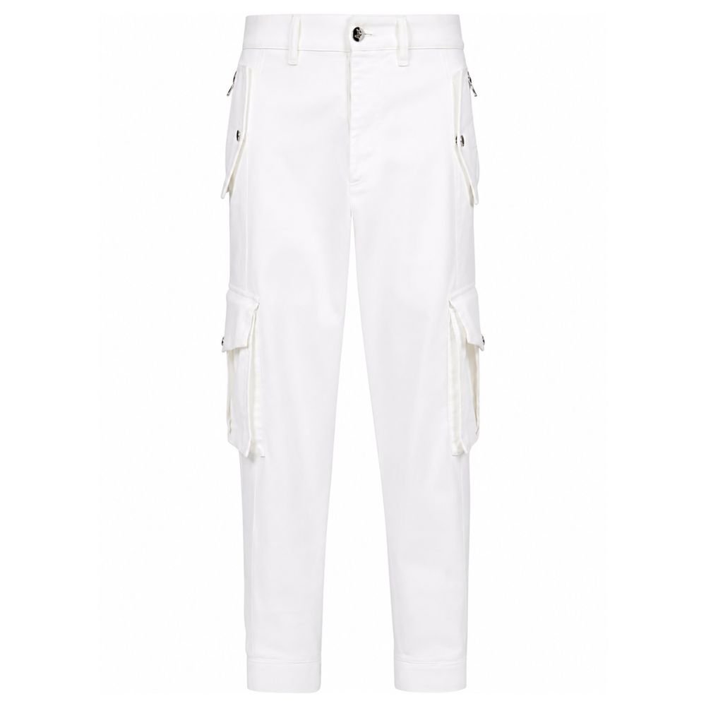 Balmain tapered leg cargo jeans Balmain tapered leg cargo jeans front view with utility pocket design