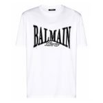 replica balmain t shirt front view with logo print